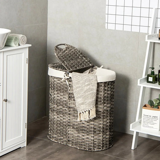 Divided Laundry Basket with Lid