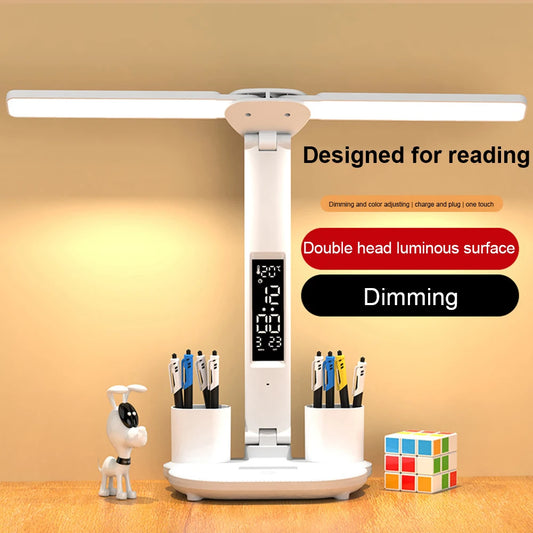 Rechargeable LED Desk Lamp with Calendar/Temperature