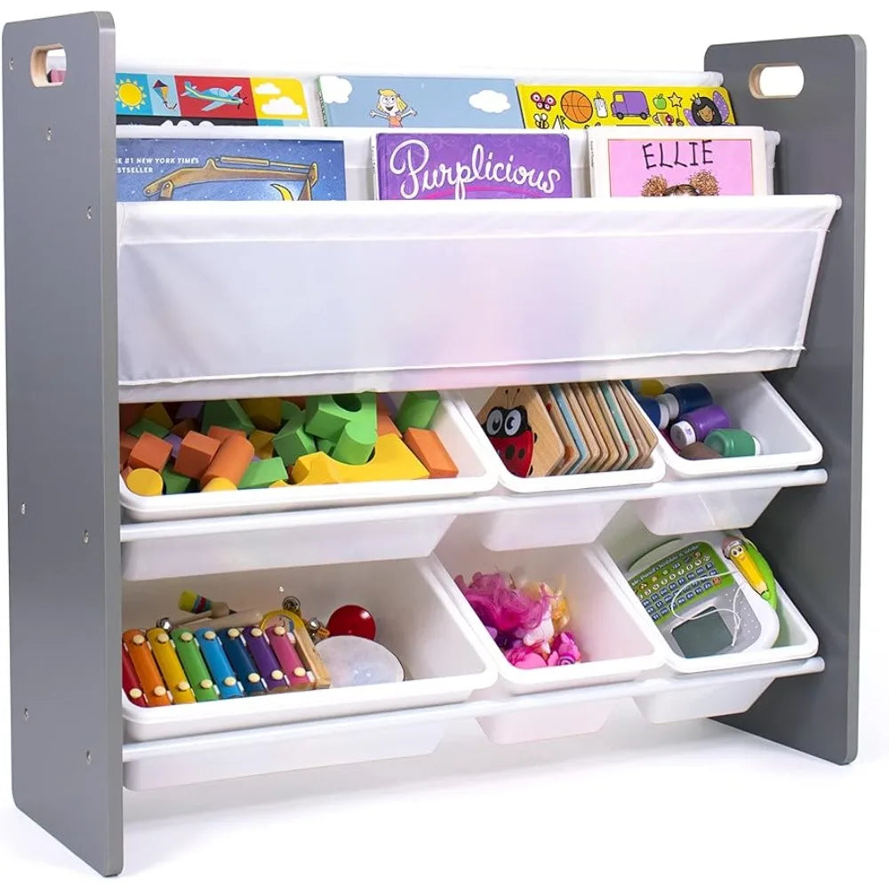 Kids Read N’ Play 6 Bin Toy Organizer and Bookrack