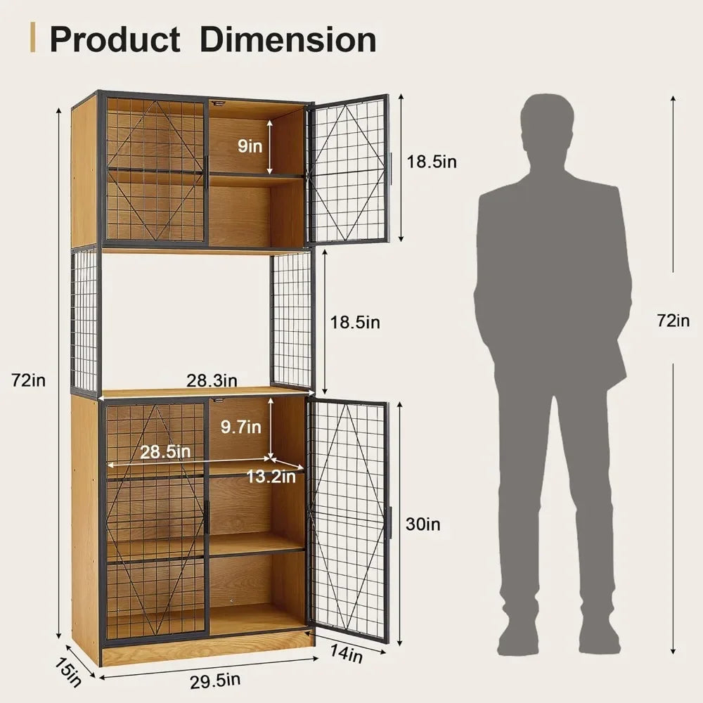 72in Kitchen Pantry Storage Cabinet