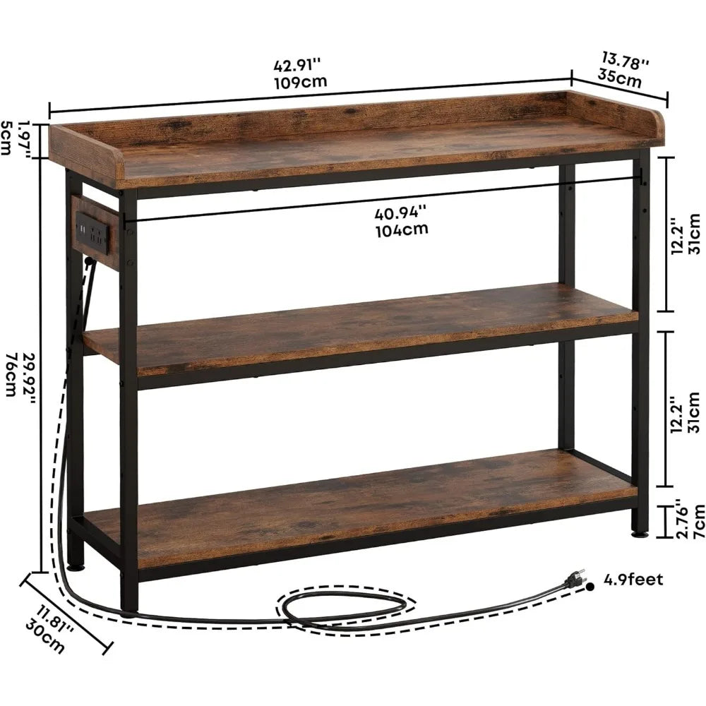 Adjustable Height Table with Charging Station